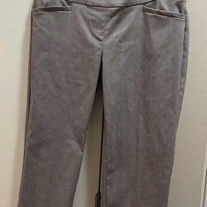 New Apt.9 Gray Pants with Tummy Control Straight Leg Mid Rise Size 8P